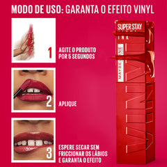 Maybelline Super Stay Vinyl Ink tono Rose Mauve Nude para labios naturales.
