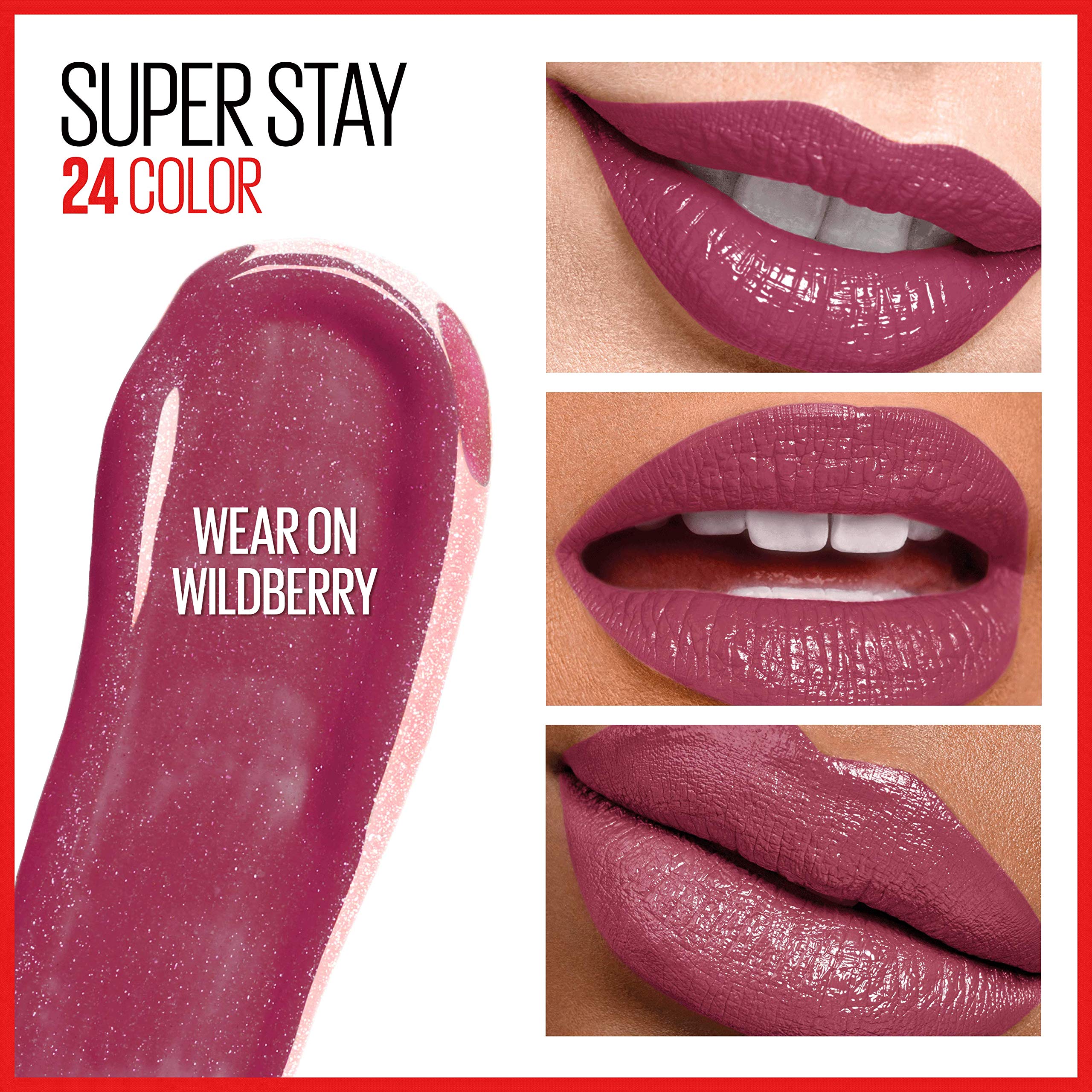 Maybelline Super Stay 24 color Wildberry, tono intenso