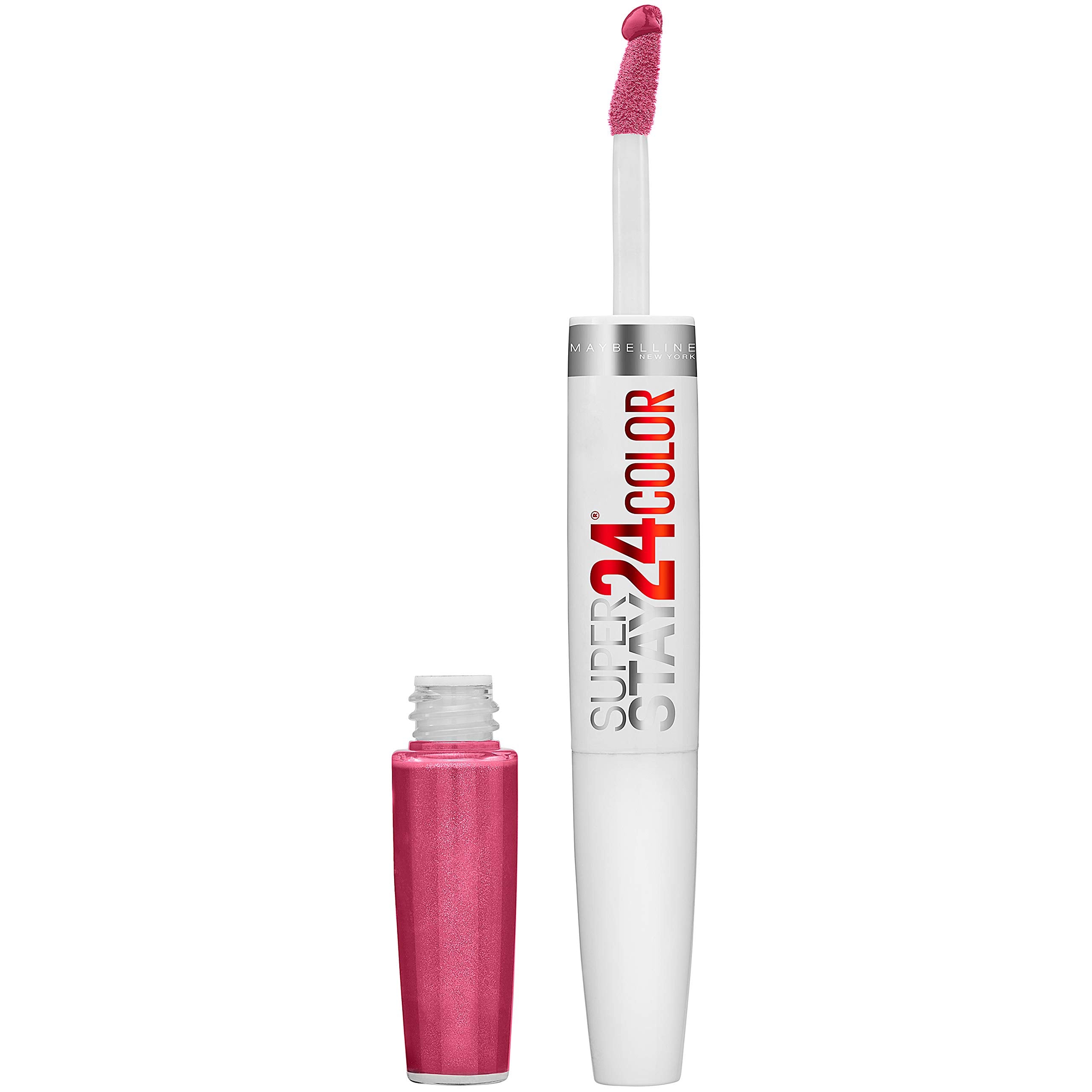 Maybelline Super Stay 24 labial dos pasos, tono Wildberry, color duradero para todo el día