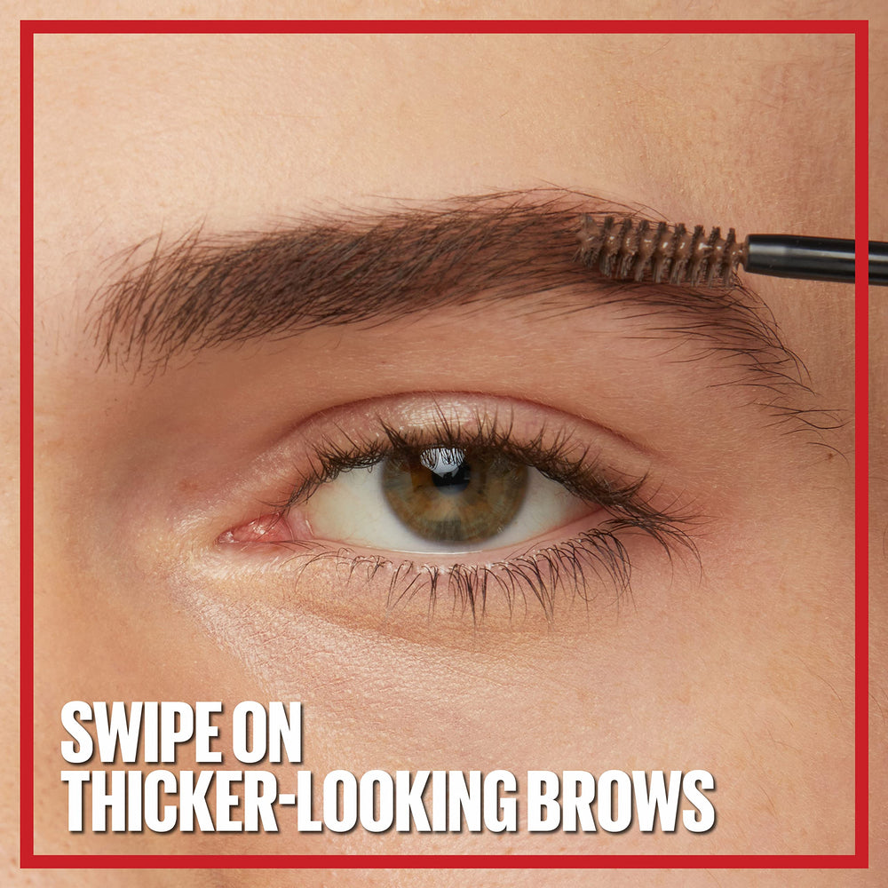 Maybelline Tattoo Studio Brow Styling Gel, resistente al agua para días activos.