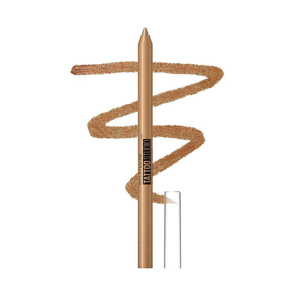 Maybelline Tattoo Studio bronce glitz, delineador a prueba de agua con acabado metalizado para looks duraderos.