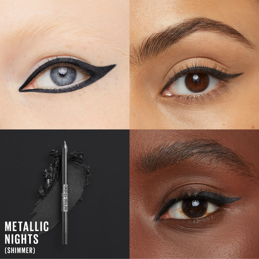 Maybelline Tattoo Studio delineador metalico para ojos, acabado brillante.