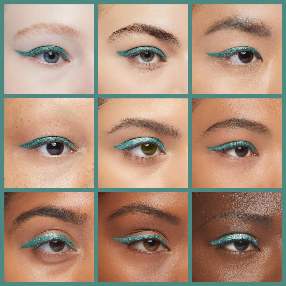 Delineador retráctil MAYBELLINE Tattoo Studio Teal Tini, tono edición limitada para looks vibrantes.