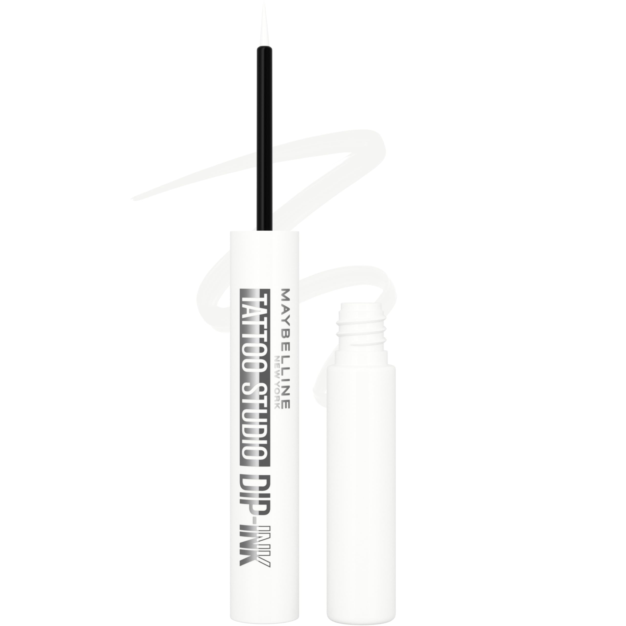 Maybelline Tattoo Studio Dip-Ink, aplicador fieltro para trazos precisos.