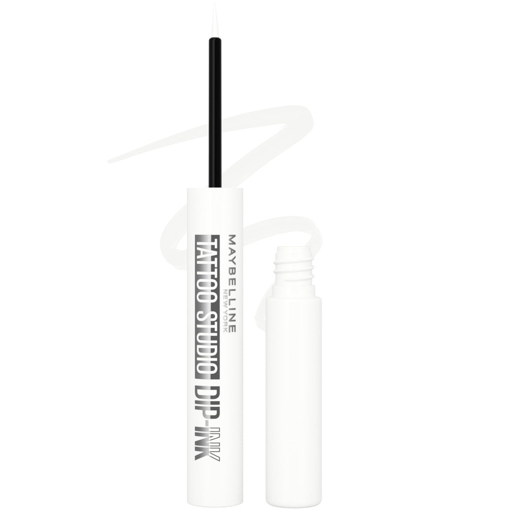 Maybelline Tattoo Studio Dip-Ink, aplicador fieltro para trazos precisos.