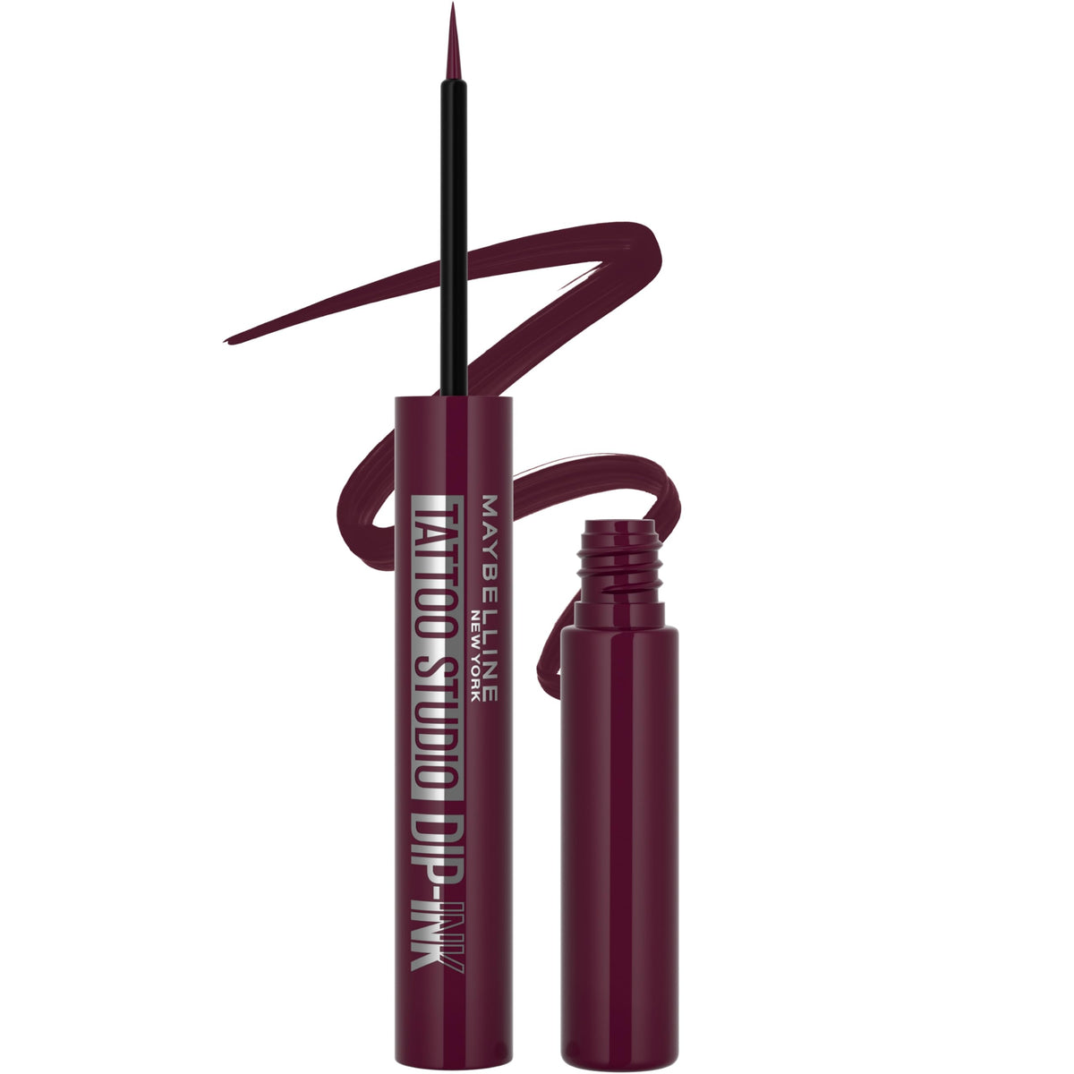 Maybelline Tattoo Studio Dip-Ink, aplicador fieltro para delineados precisos y duraderos.