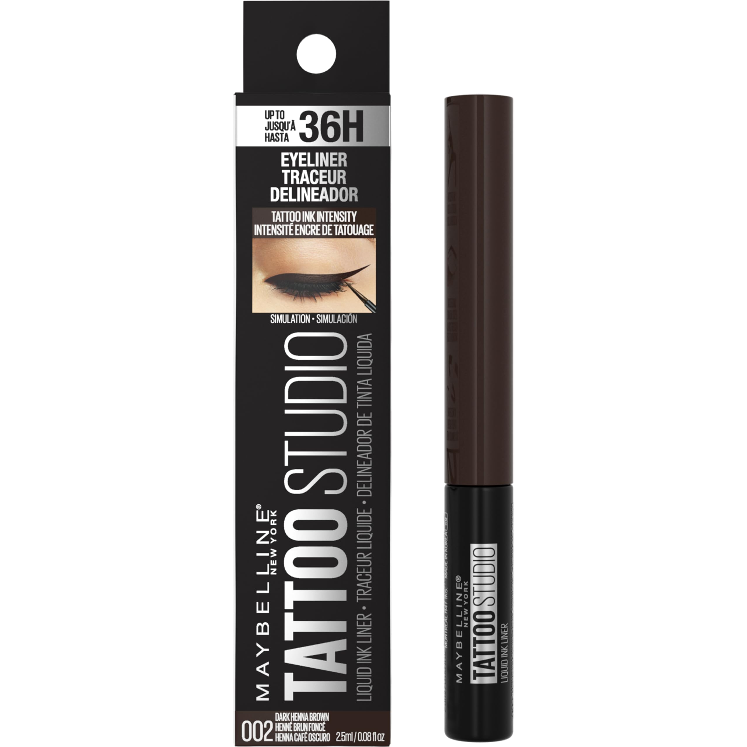 Maybelline TattooStudio delineado listo para looks de día o noche
