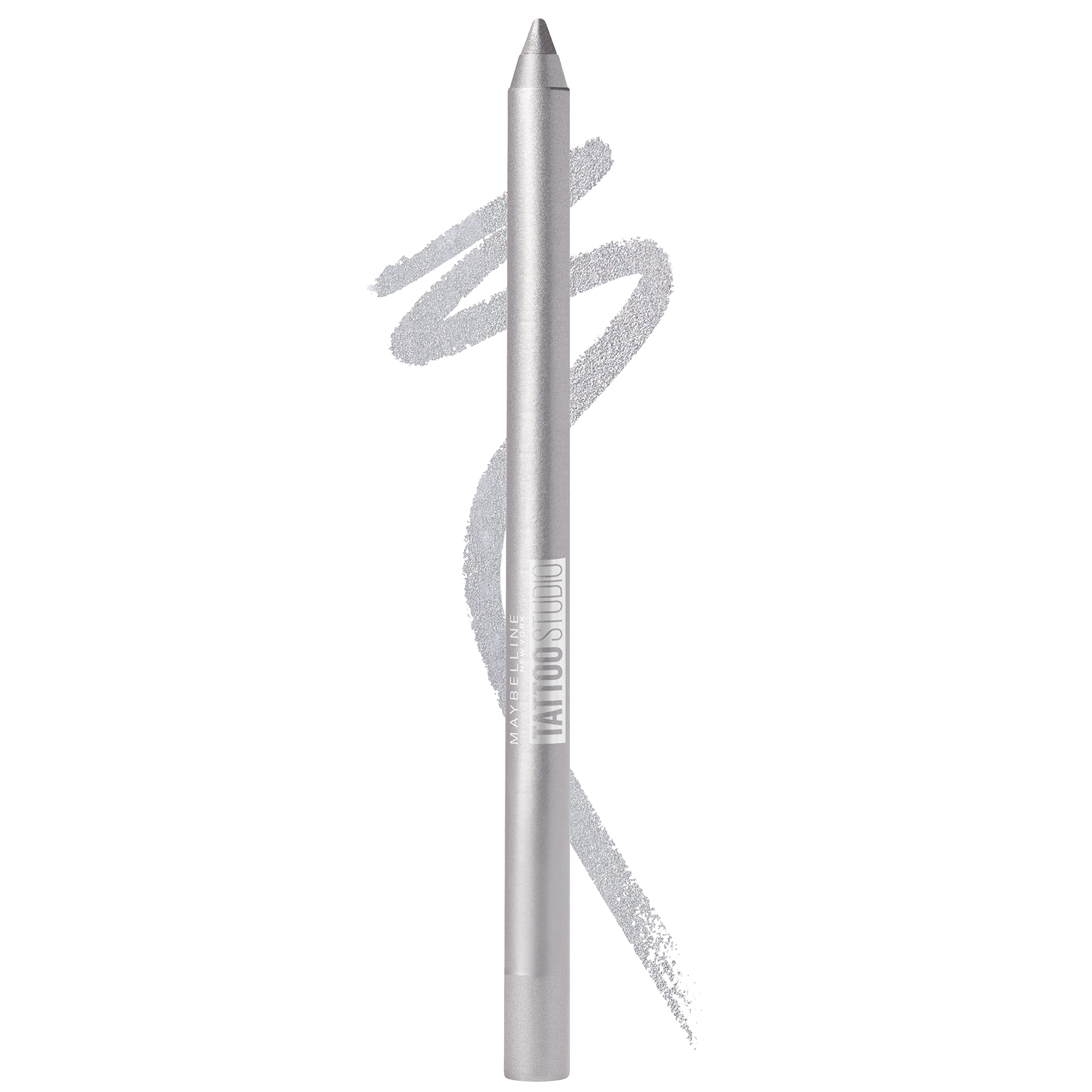 Maybelline TattooStudio delineador gel plateado brillante para una mirada impactante
