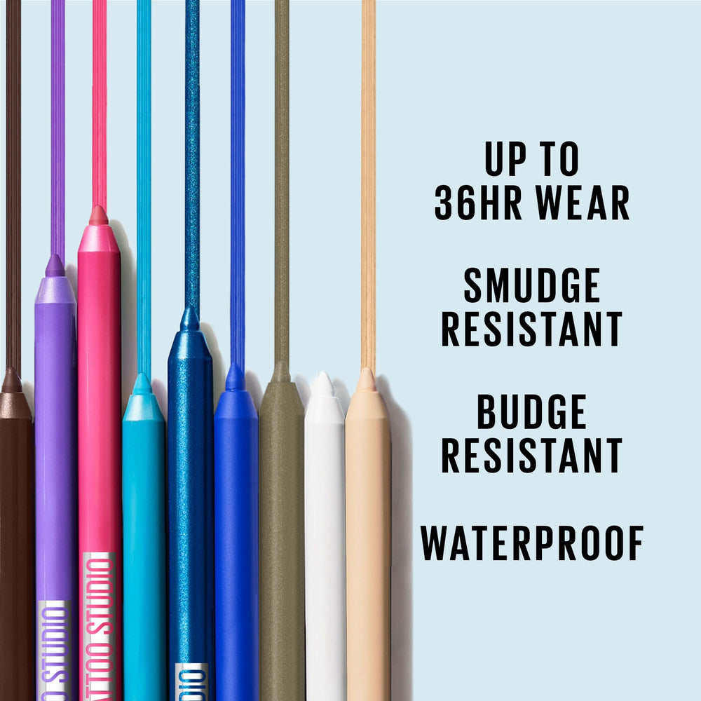Maybelline TattooStudio delineador de ojos resistente al agua para uso diario.