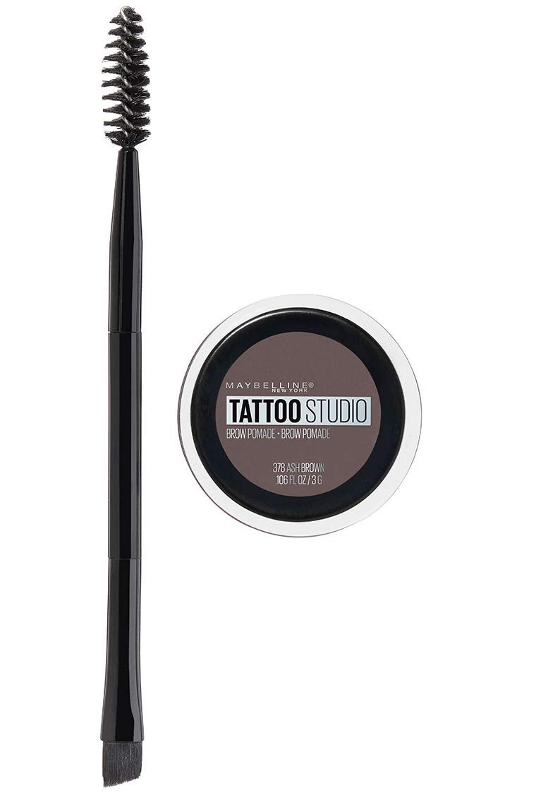 Maybelline TattooStudio pomada para cejas Marrón Ceniza en tarro, fijación duradera
