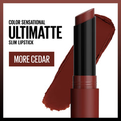 Maybelline Ultimatte labio tono cafe: tono cálido ideal para uso diario.