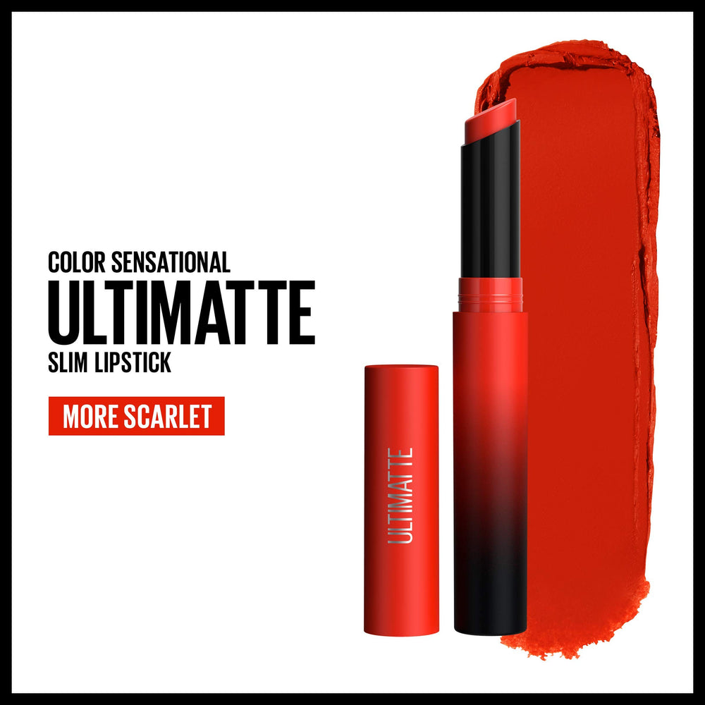 Labial Ultimatte en tono escarlata intenso para un look audaz