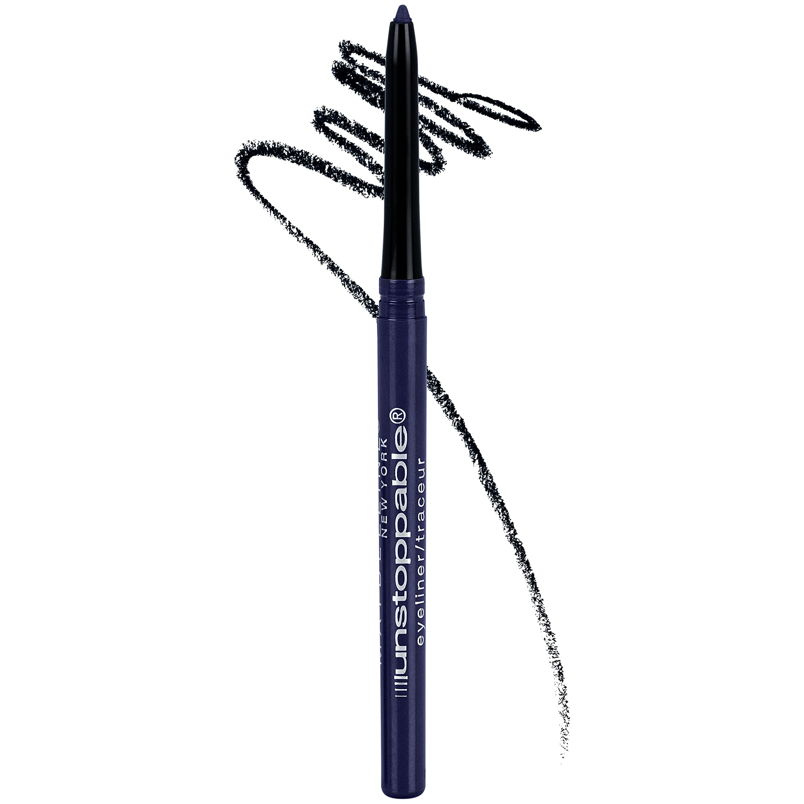 Maybelline Unstoppable delineador azul Sapphire con punta autoafilable para definición precisa todo el día.