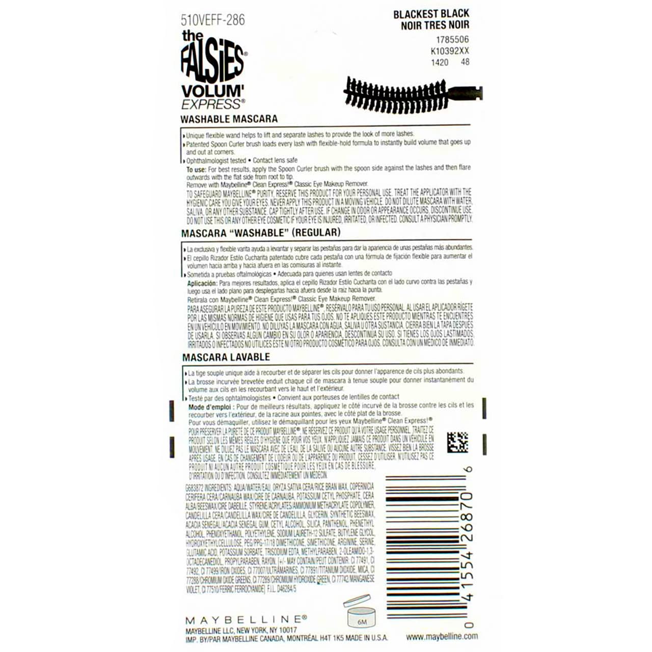 MAYBELLINE Volum' Express Falsies Flared Mascara define pestañas con acabado limpio