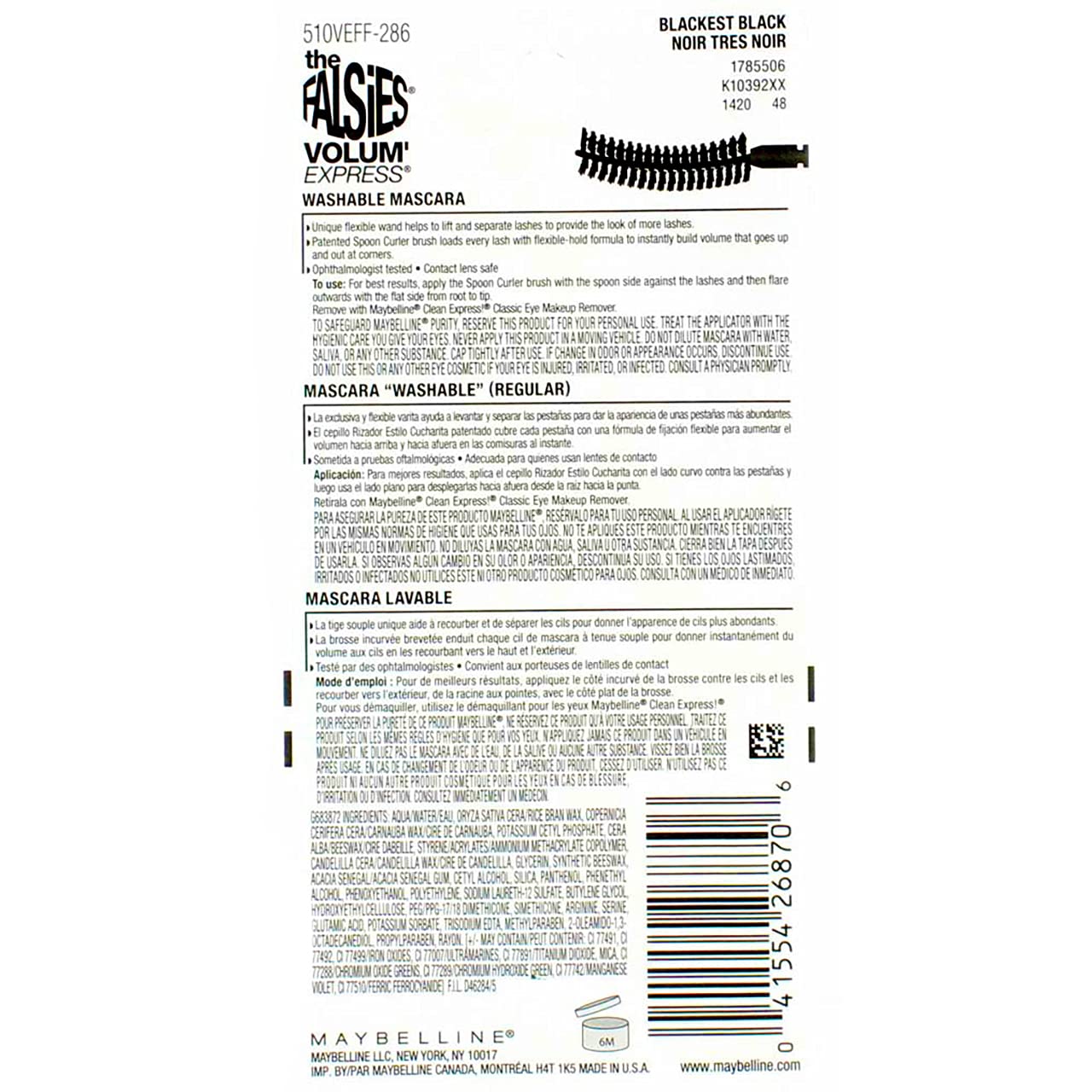 MAYBELLINE Volum' Express Falsies Flared Mascara mantiene el volumen sin grumos