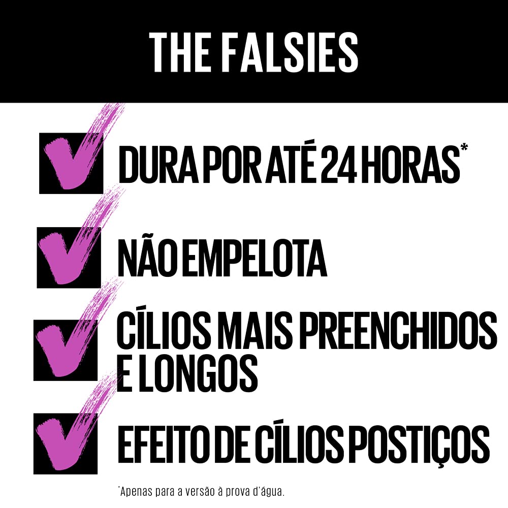Pestañas negras intensas con Maybelline Falsies.