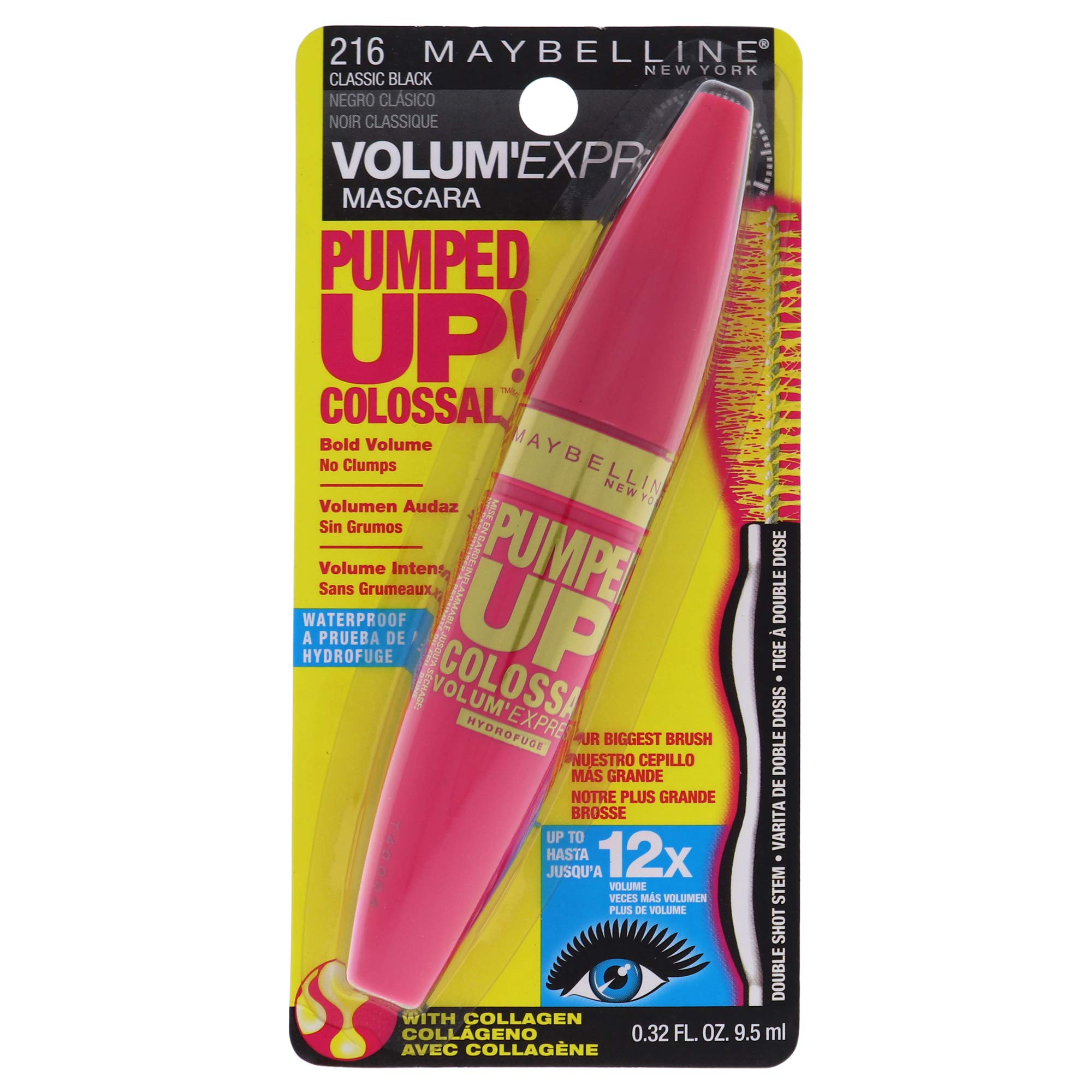 Aplicador de Maybelline Mascara Colossal para volumen inmediato en las pestañas