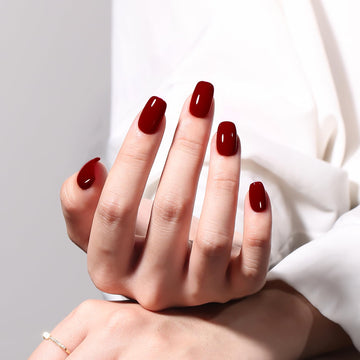 MAYCHAO esmalte gel burgundy curado con lámpara ultravioleta para acabado rápido.