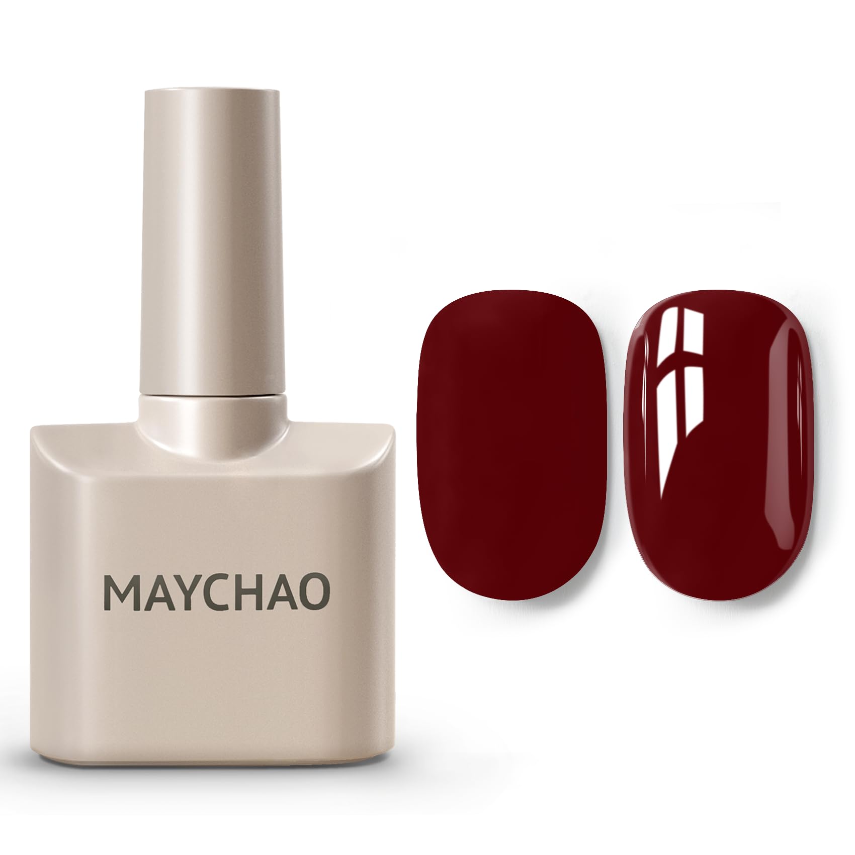 MAYCHAO esmalte gel burgundy acabado profesional para manicura en casa.
