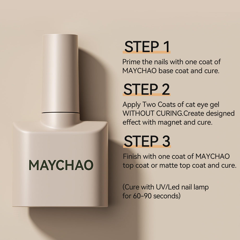 Maychao Cat Eye Duradero: color vibrante que resiste semanas con cuidado adecuado.