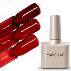 MAYCHAO esmalte gel jelly burdeos 15 ml con acabado translúcido para uñas elegantes