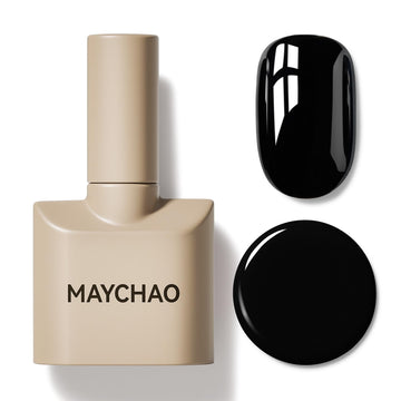 MAYCHAO esmalte gel negro en botella ofrece durabilidad para uñas