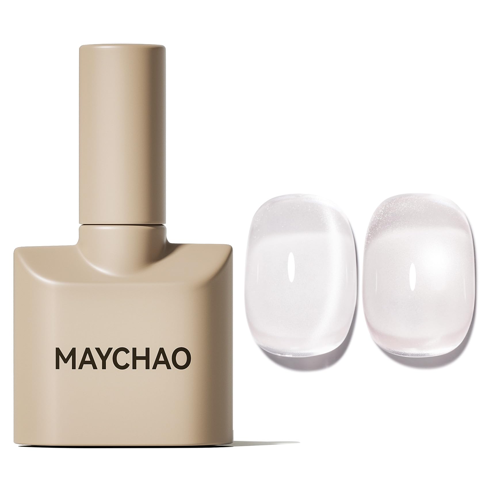 MAYCHAO esmalte gel ojo-de-gato con botella clara para uñas brillantes.