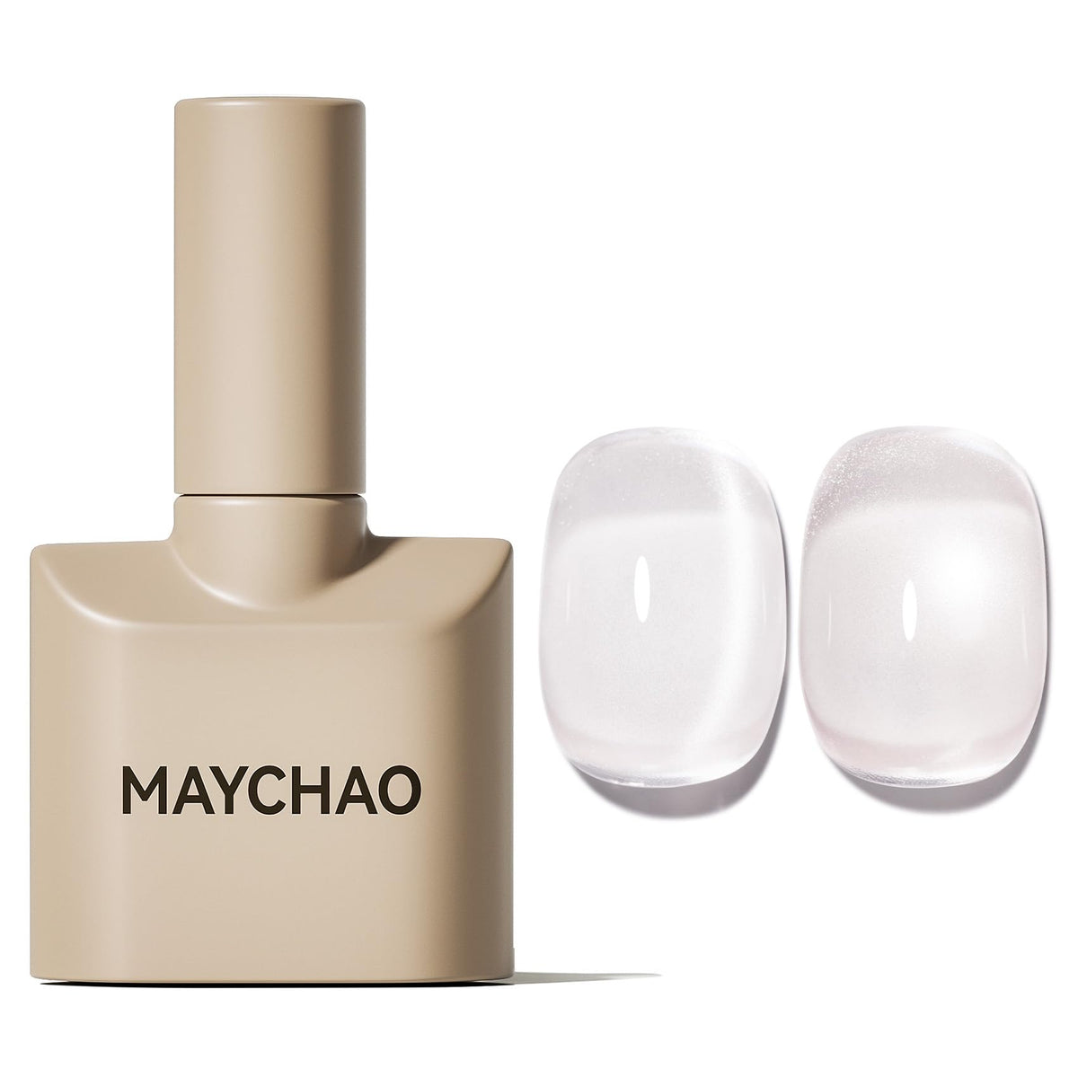 MAYCHAO esmalte gel ojo-de-gato con botella clara para uñas brillantes.
