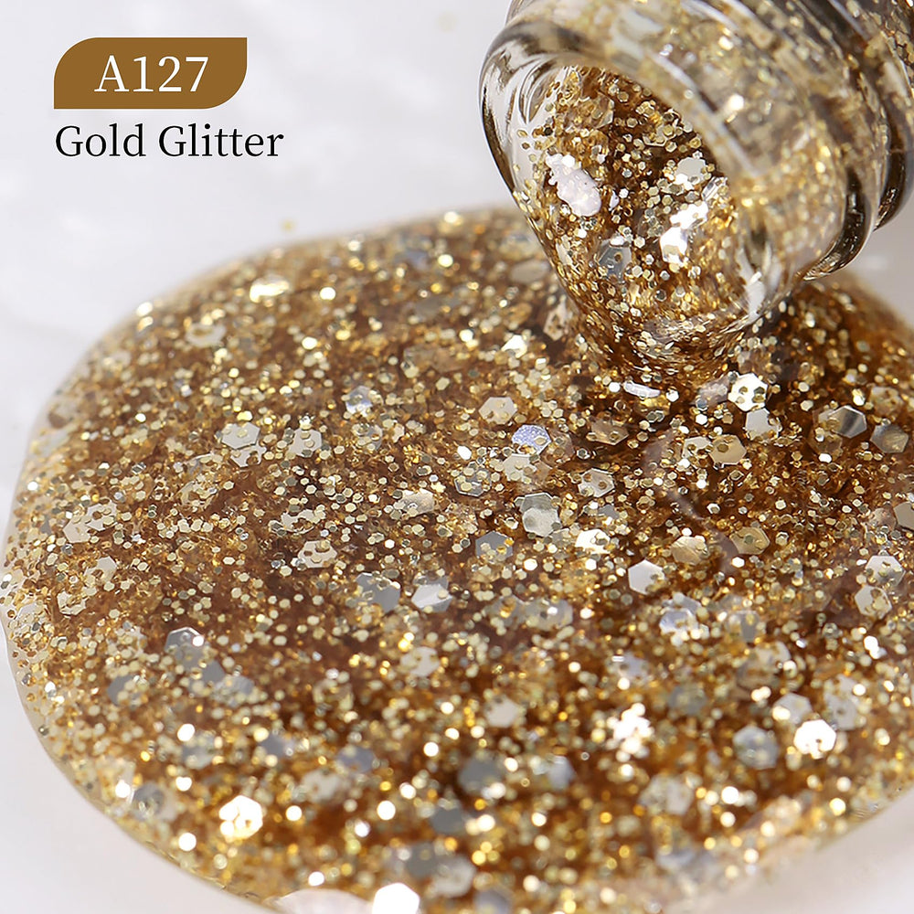 Kit de herramientas para manicura MAYCHAO con esmalte dorado