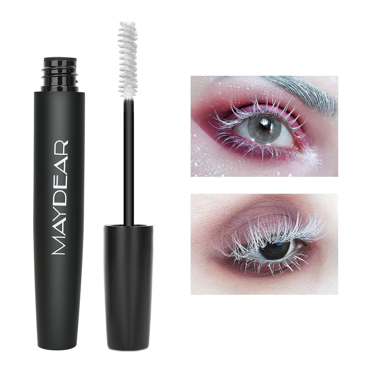 Maydear Mascara Blanco volumen instantáneo para pestañas definidas