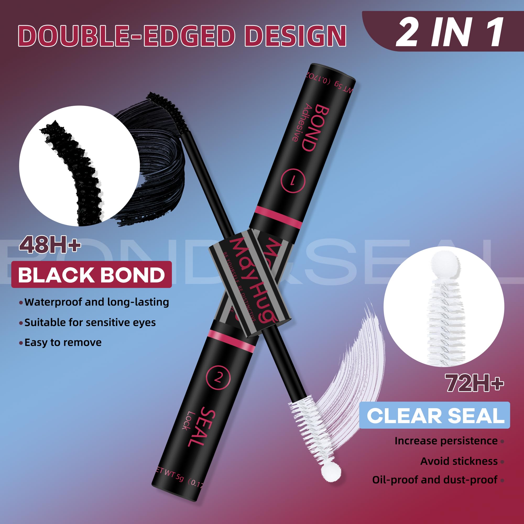Mayhug Lash Bond y Sellado funda firme para base duradera de pestañas