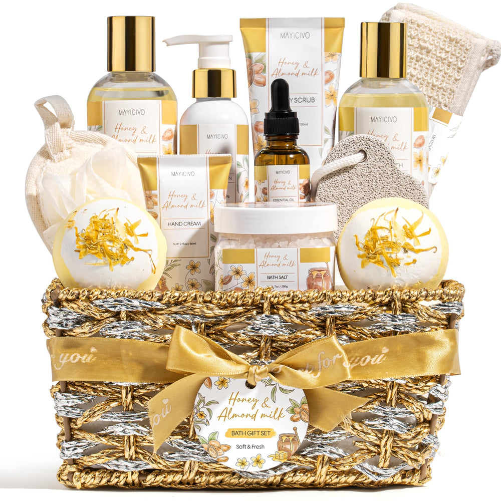 MAYICIVO cesta-regalo-spa-miel-almendra para relajación en casa