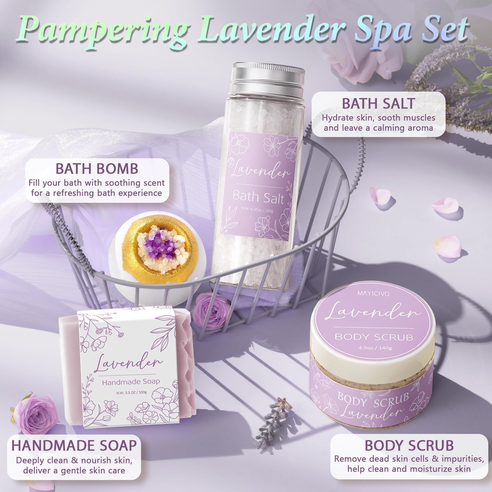 Mayicivo sel de bain lavande – exfoliation douce pour la peau