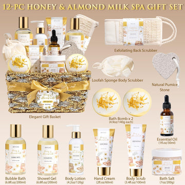 MAYICIVO set-bano-spa-miel-almendra ideal para un cuidado diario