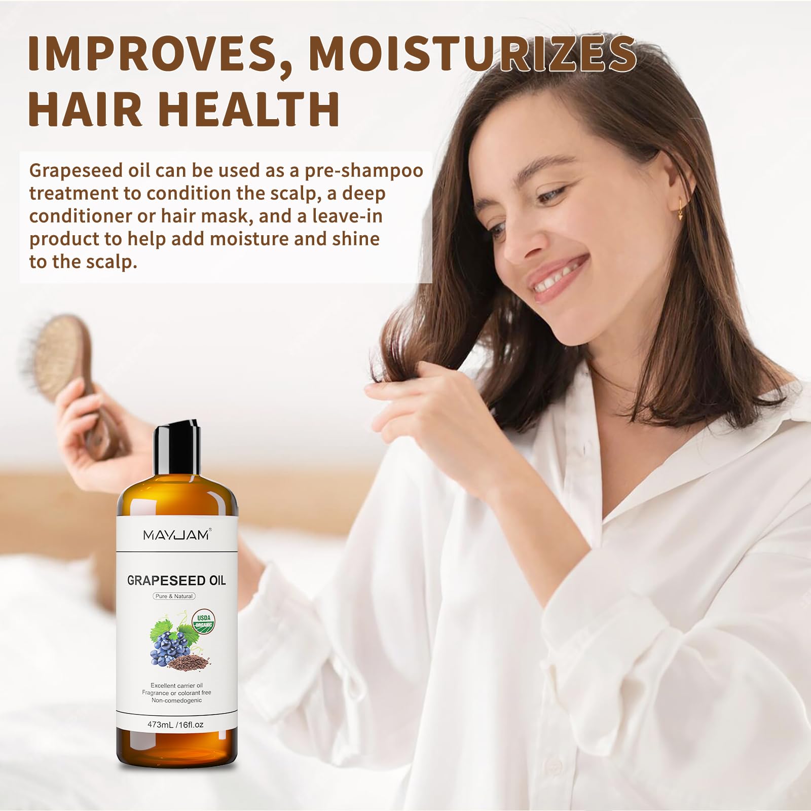 MAYJAM aceite de uva portador para diluir aceites esenciales y aromaterapia.