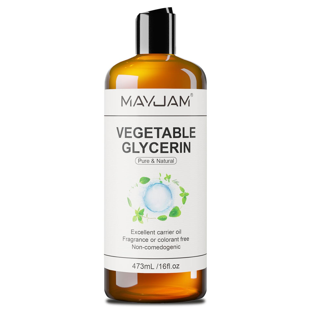 MAYJAM glicerina vegetal, botella de 473 ml, hidratación suave para piel y cabello.