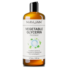 MAYJAM glicerina vegetal, botella de 473 ml, hidratación suave para piel y cabello.