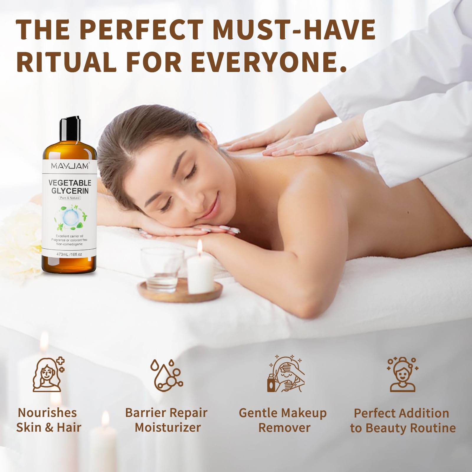 MAYJAM glicerina vegetal para cabello, aporta brillo y humedad.