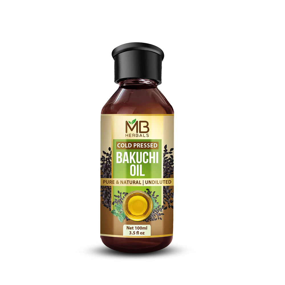 MB Herbals Bakuchi Aceite, envase compacto facilita almacenamiento y uso diario