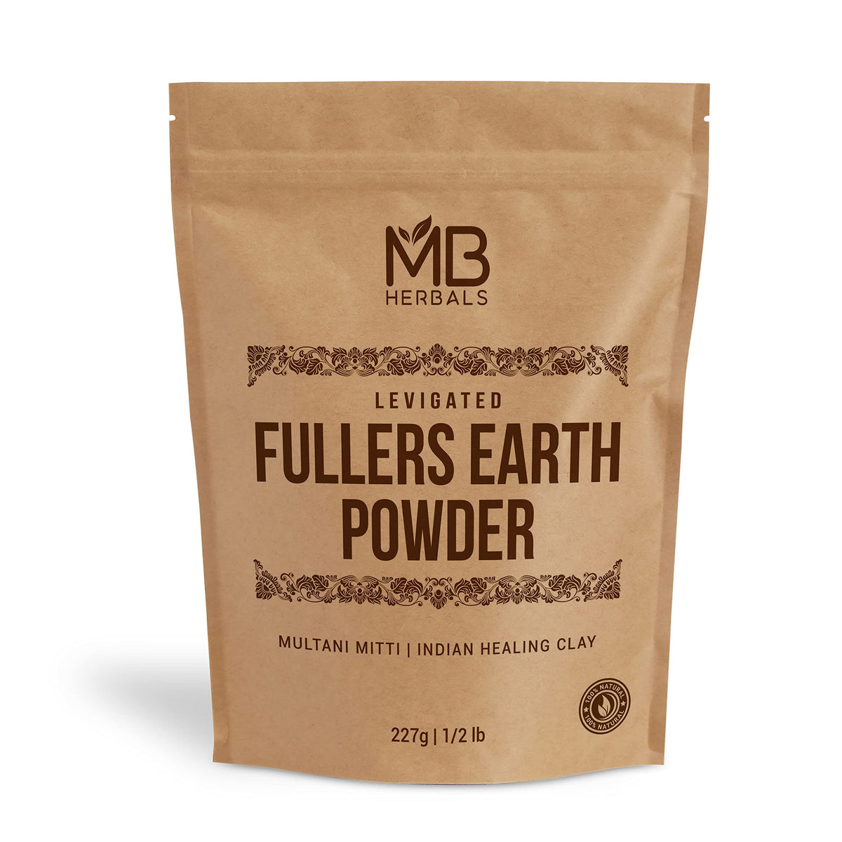 MB Herbals Polvo Tierra Fuller, textura suave para mascarillas faciales