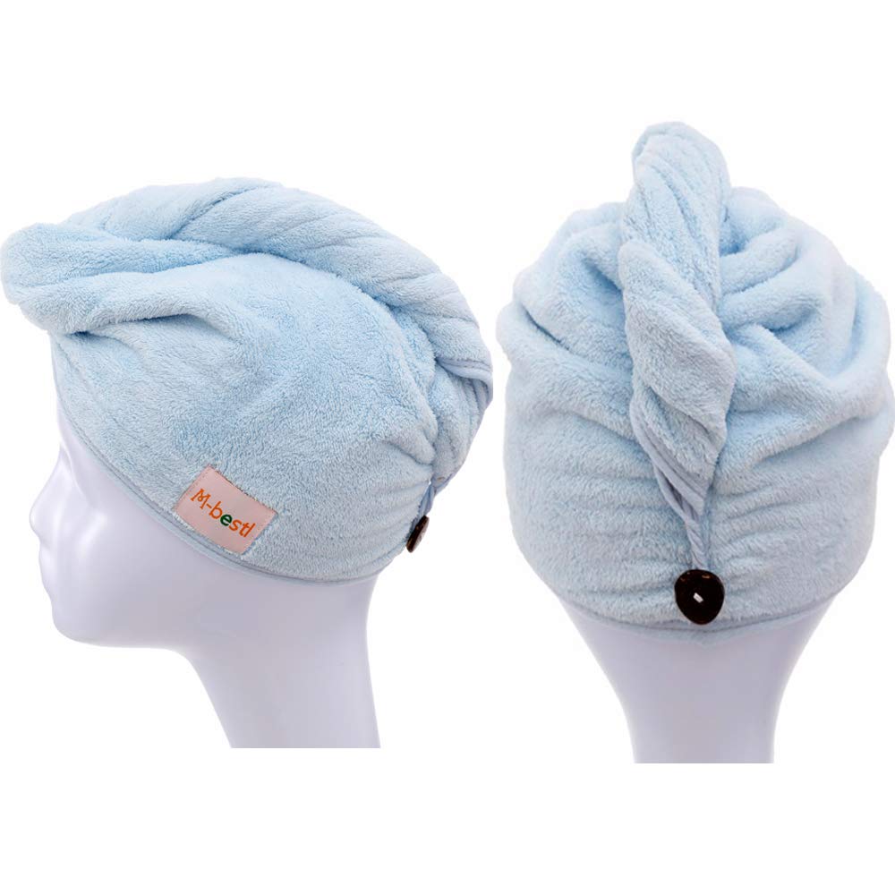 M-bestl turbante con botón para secado rápido sin frotar el cabello.