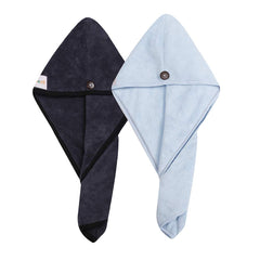 M-bestl toalla microfibra absorbente convertida en turbante, ideal para ahorrar tiempo.