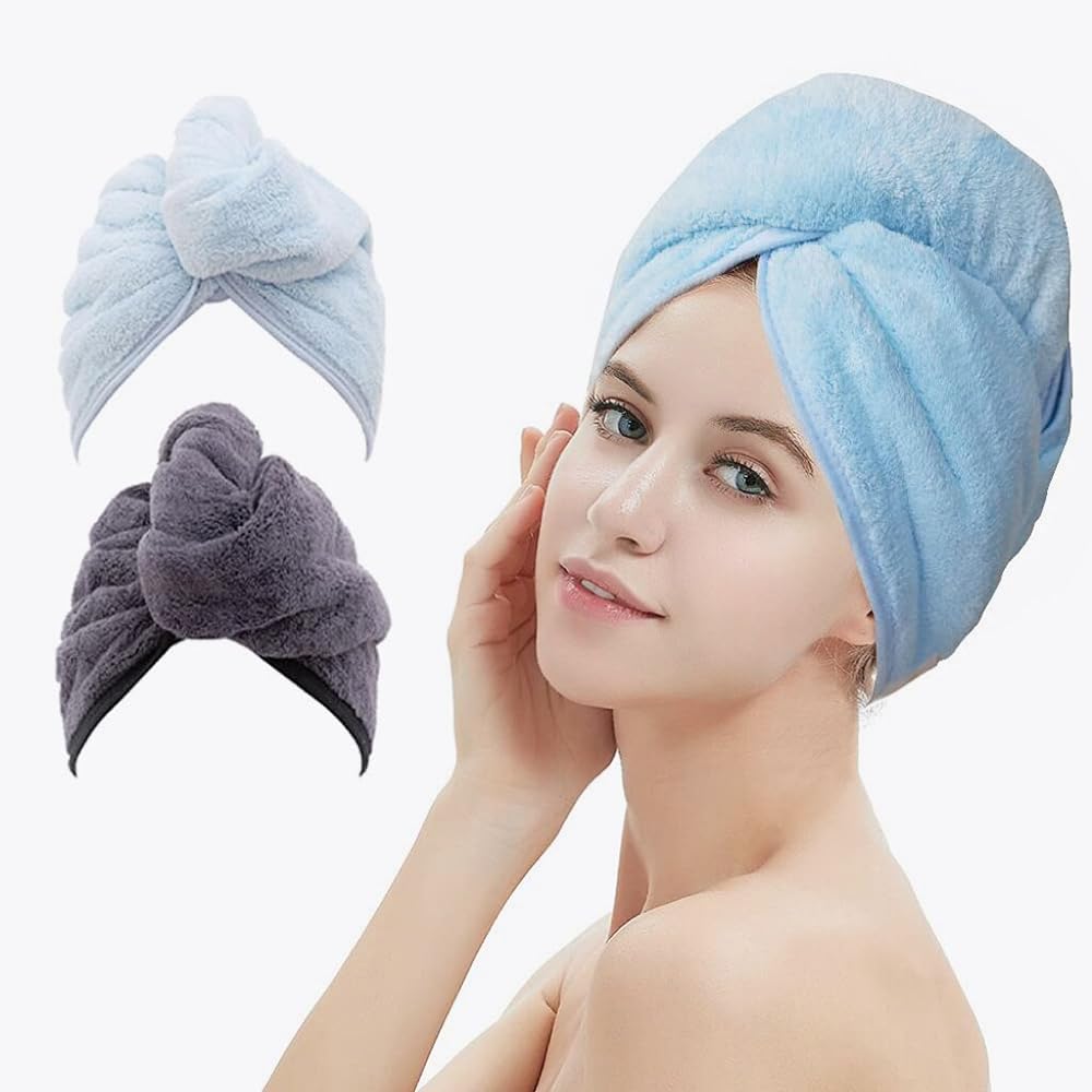M-bestl toalla de secado para cabello con diseño de botón, secado rápido y suave.