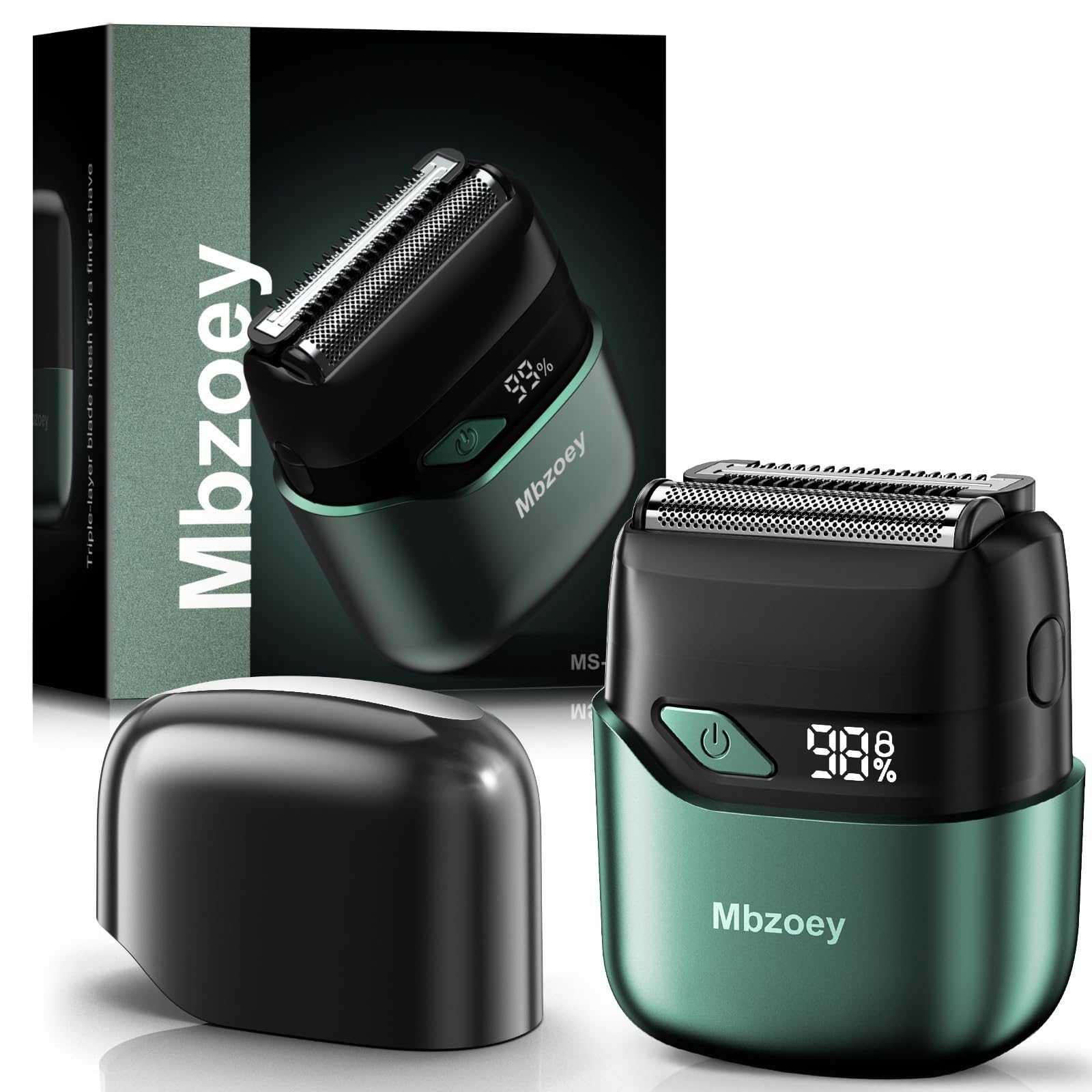 Mbzoey Afeitadora Emerald Verde con lámina de titanio para afeitado suave