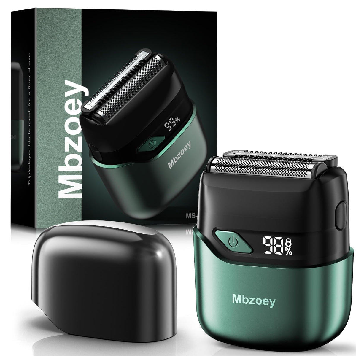 Mbzoey Afeitadora Emerald Verde con lámina de titanio para afeitado suave