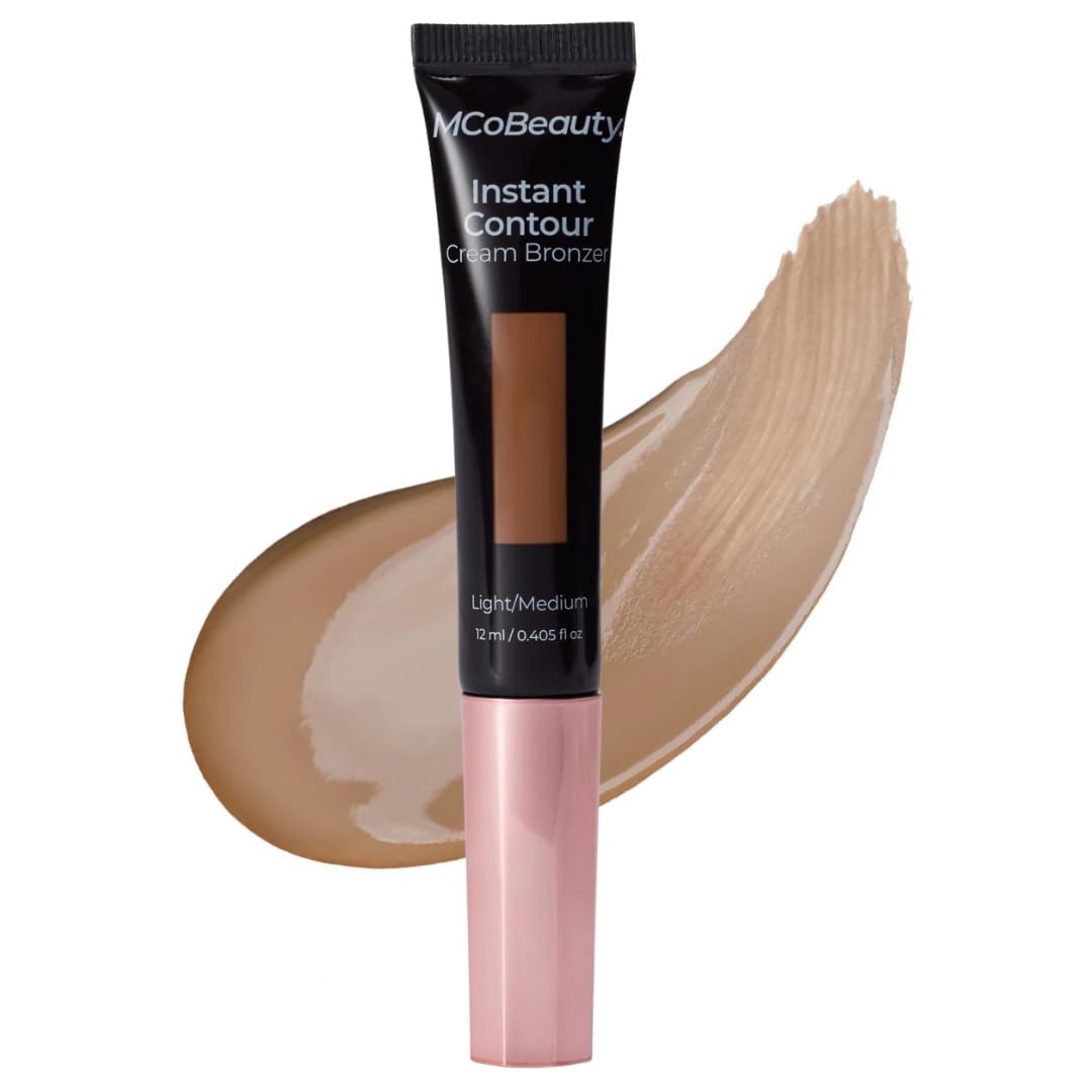 MCoBeauty contorno crema tono claro-mediano con aplicador cojín integrado para aplicación precisa