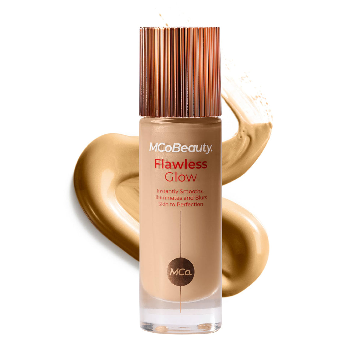 MCoBeauty Flawless Glow en botella dispensador con brillo inmediato para piel radiante