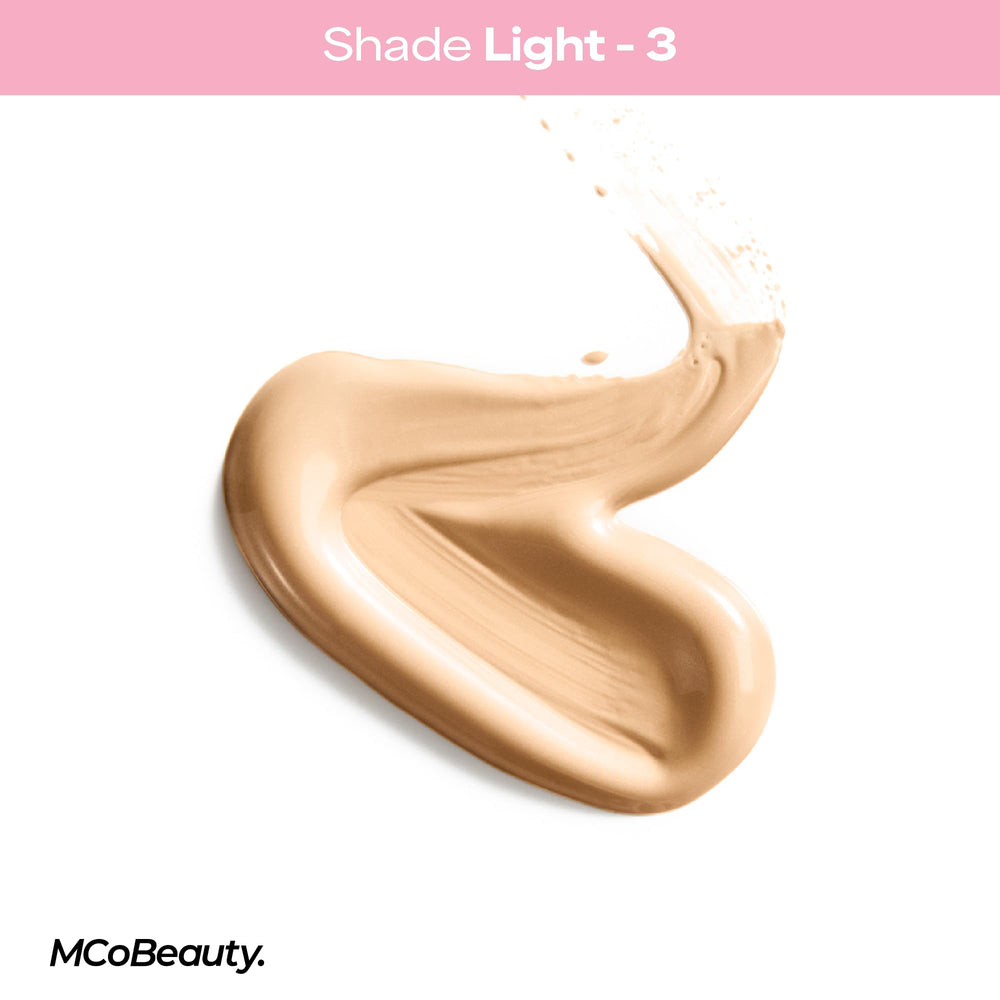 MCoBeauty Flawless Glow se mezcla con base para mayor luminosidad.