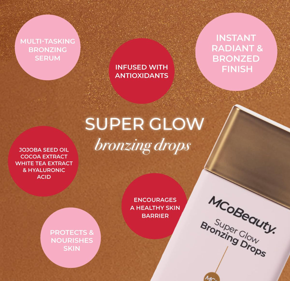 MCoBeauty Super Glow Bronzing Drops: toque final sobre maquillaje para un brillo sutil.