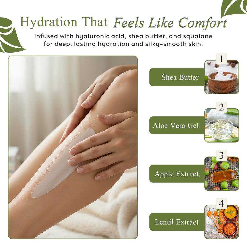 Application sur le cou avec Crepe-Ease pour hydratation ciblée.